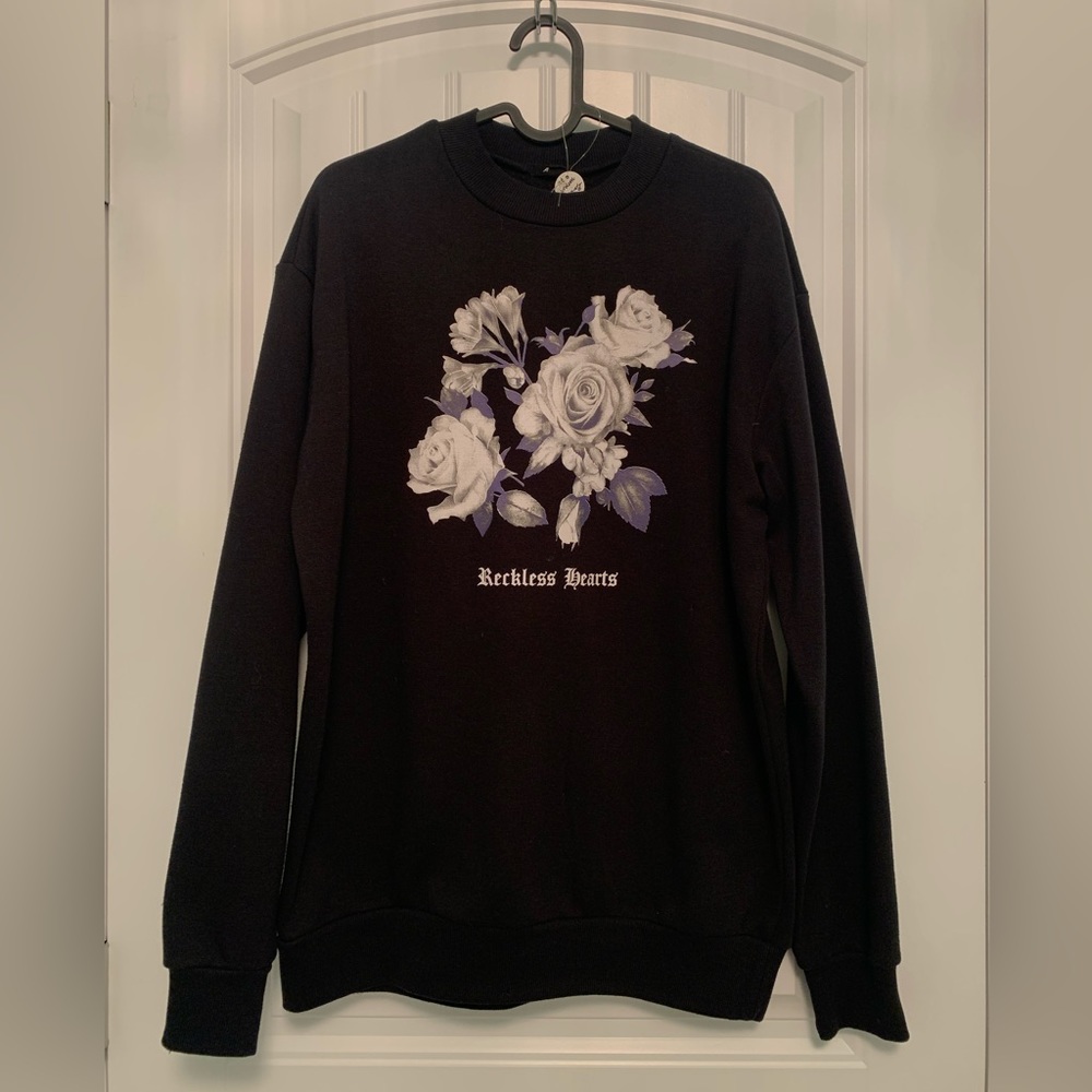 Ardene Floral Graphic Oversized Crew Neck Sweater